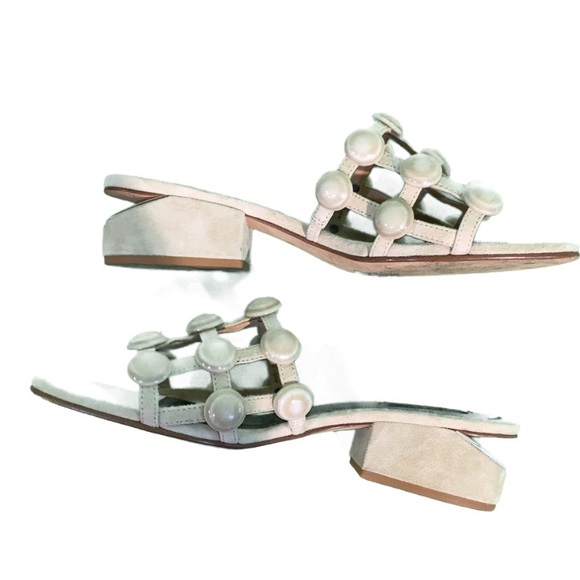 Alexander Wang Lou Caged Slides Studded Sandals - Picture 6 of 9